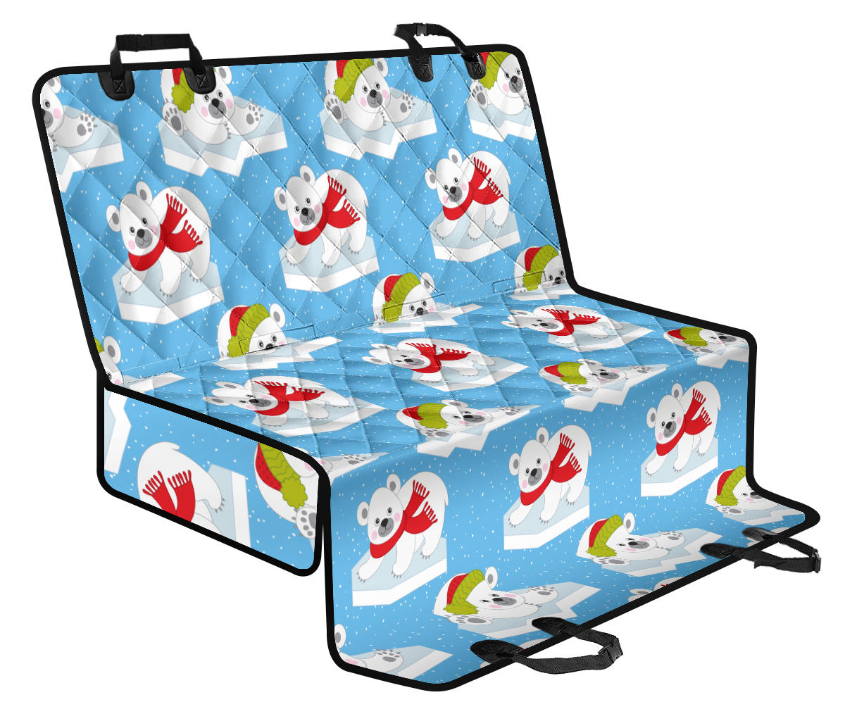 Polar Bear Pattern Print Design PB06 Rear Dog Seat Cover