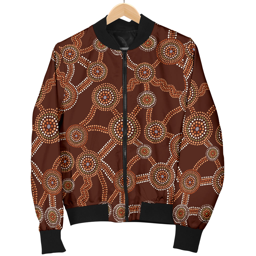 Aboriginal Pattern Print Design 03 Women's Bomber Jacket
