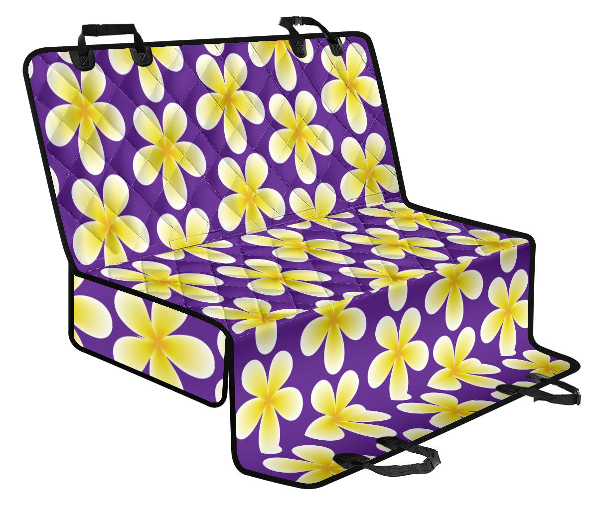 Yellow Plumeria Pattern Print Design PM05 Rear Dog Seat Cover