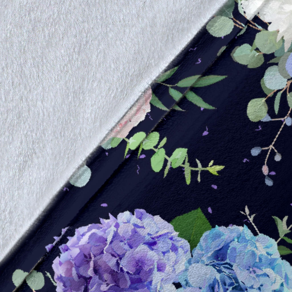 Hydrangea Pattern Print Design HD01 Fleece Blanket