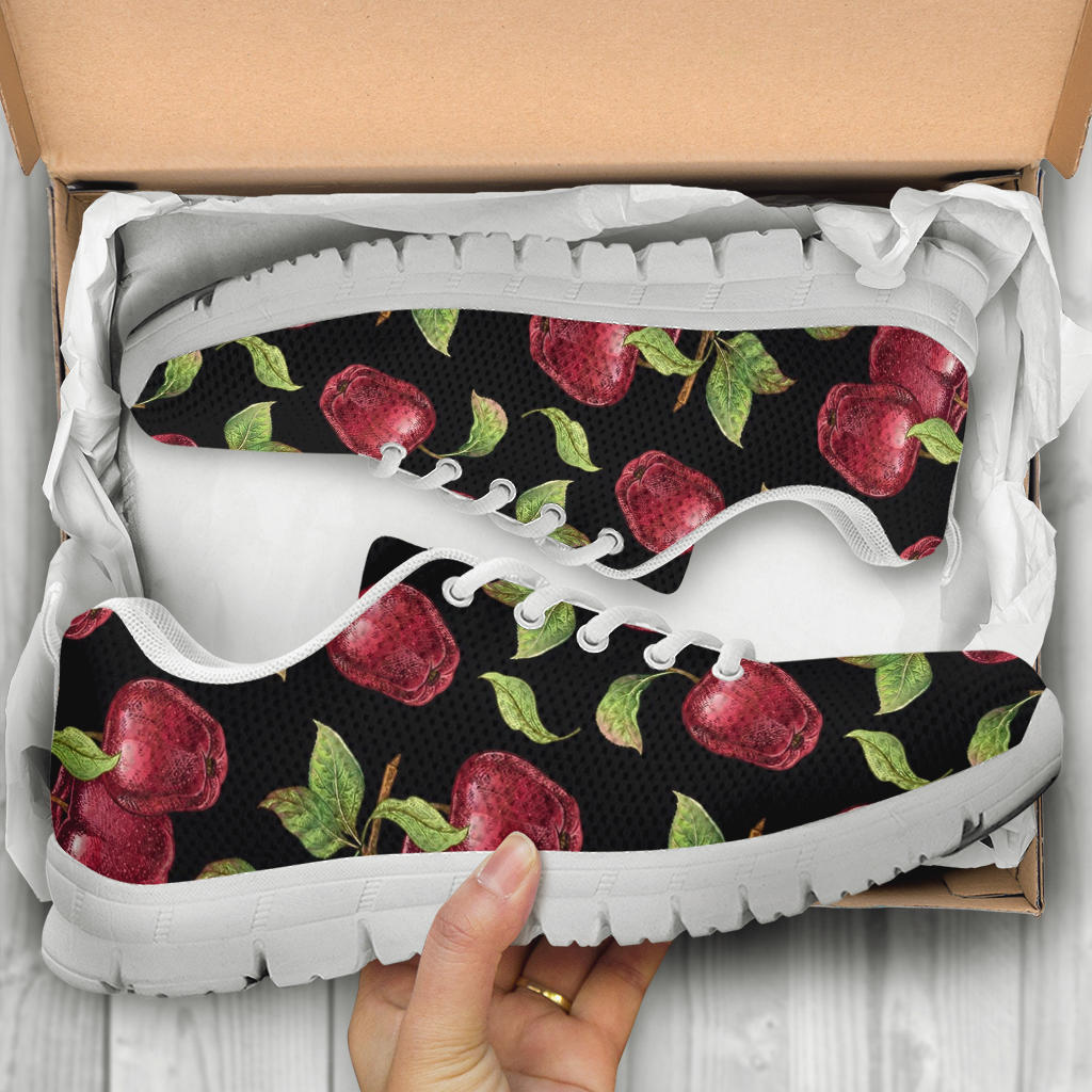 Apple Pattern Print Design AP011 Sneakers White Bottom Shoes