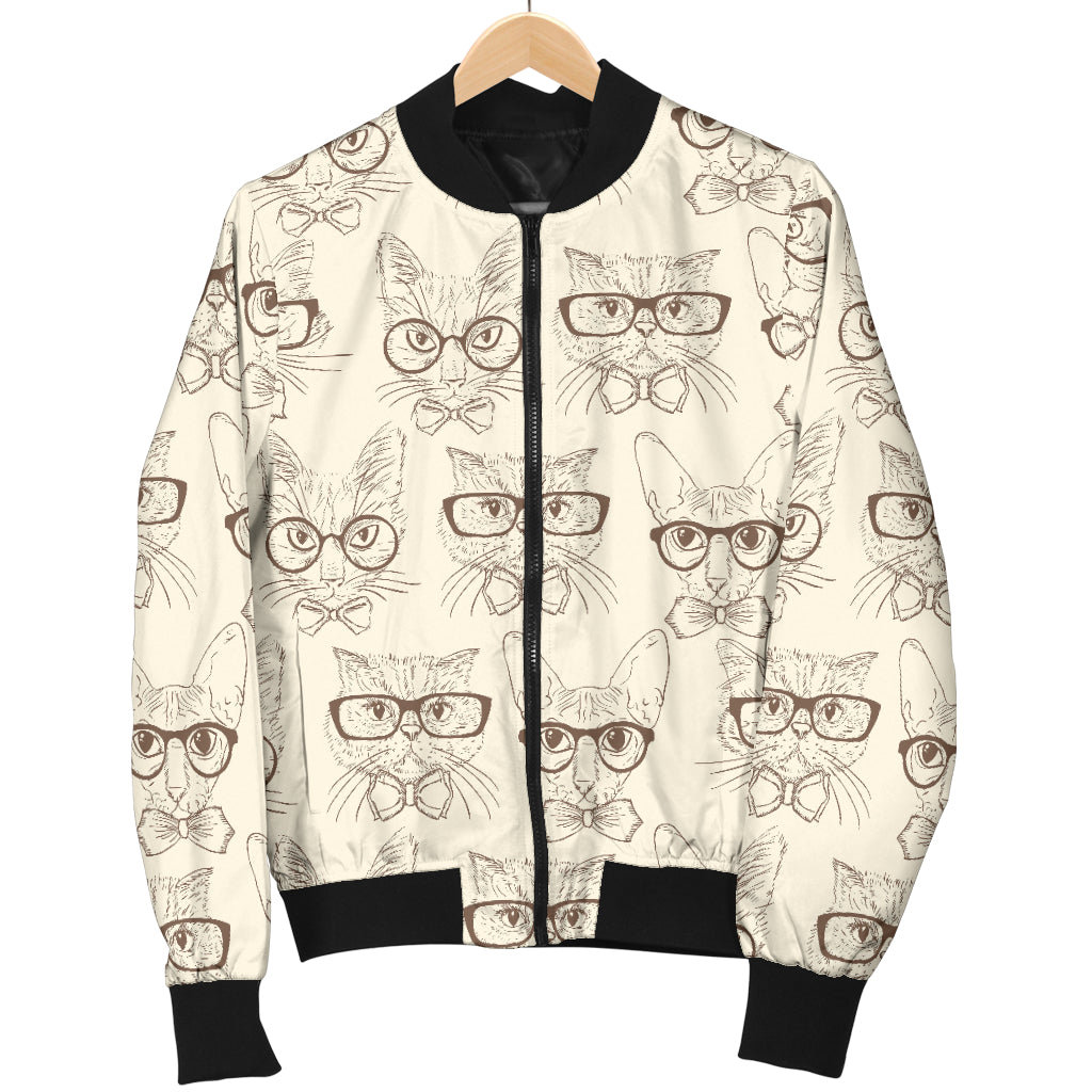 Cat Pattern Print Design 02 Women's Bomber Jacket
