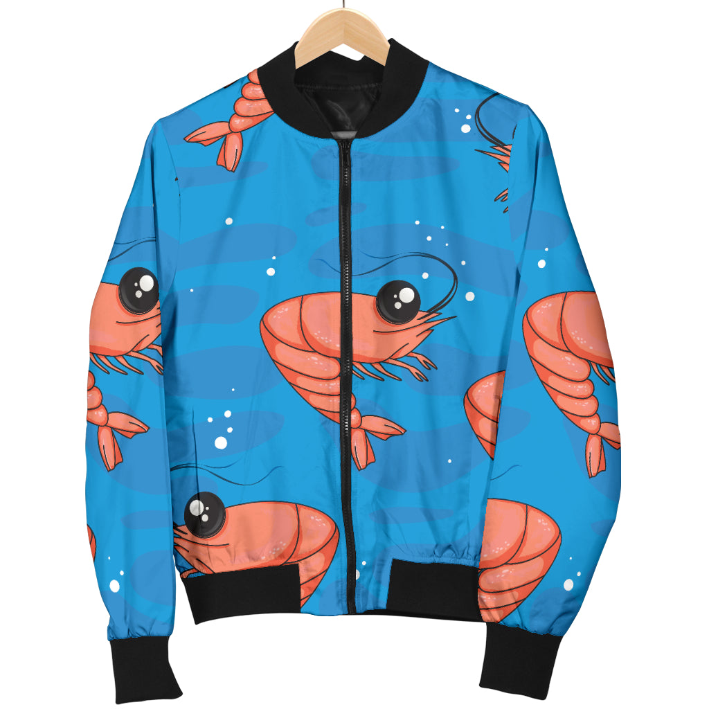 Prawn Cute Pattern Print Design 03 Women's Bomber Jacket