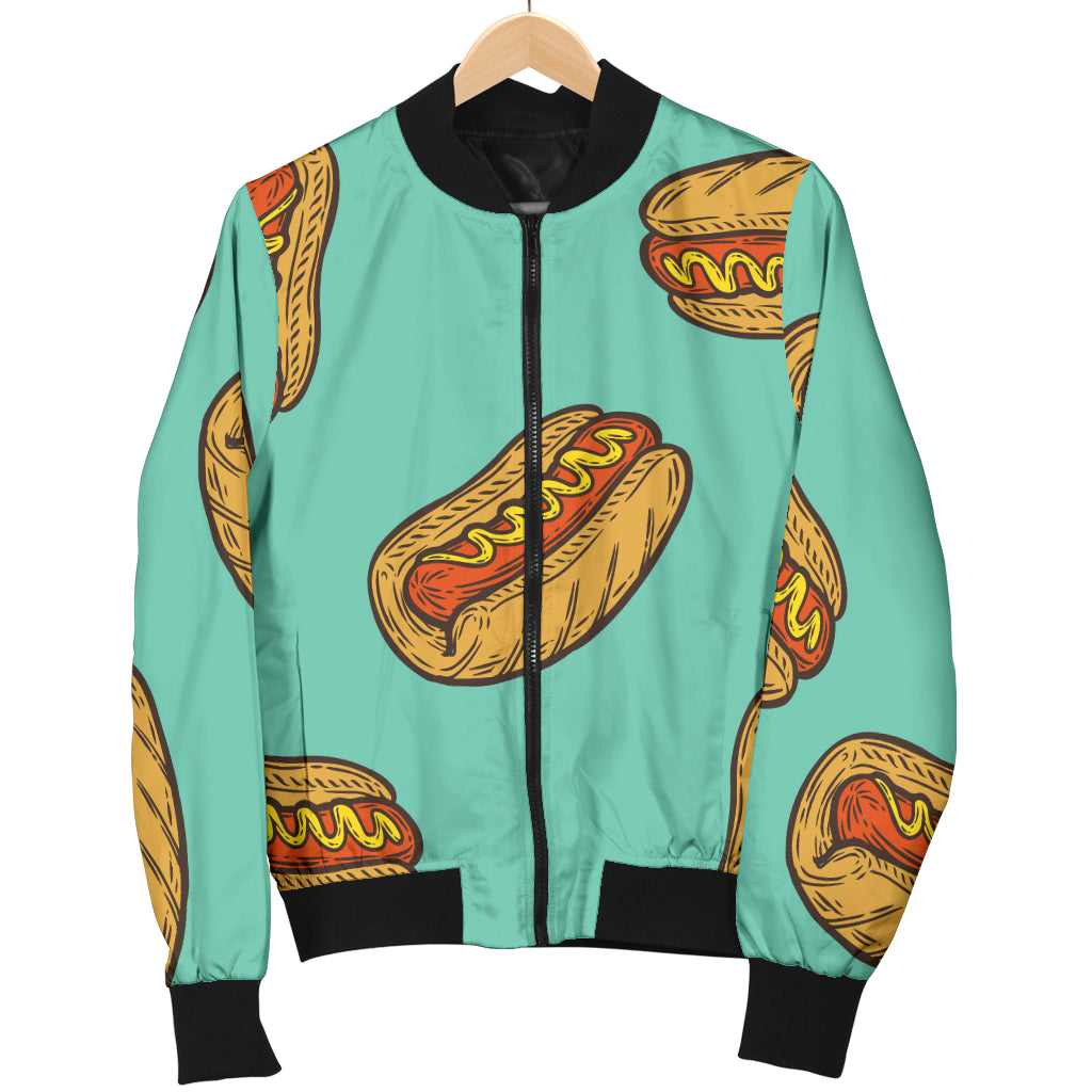 Hot Dog Pattern Print Design 04 Women's Bomber Jacket