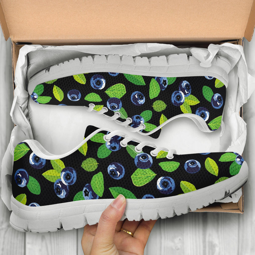 Blueberry Pattern Print Design BB03 Sneakers White Bottom Shoes