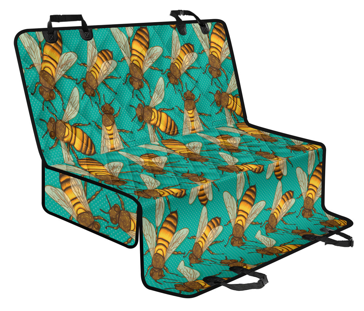 Bee Pattern Print Design BEE04 Rear Dog Seat Cover
