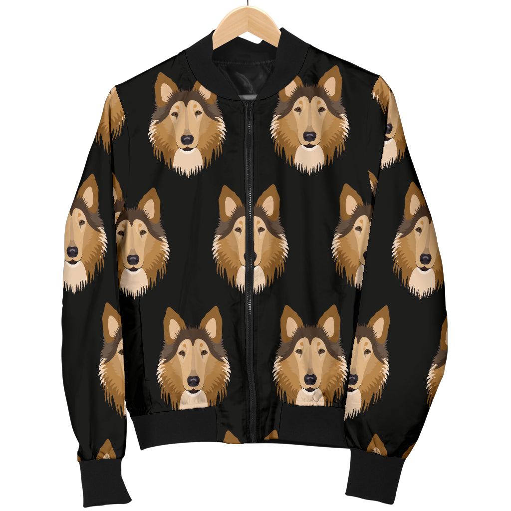Collies Pattern Print Design 01 Women's Bomber Jacket