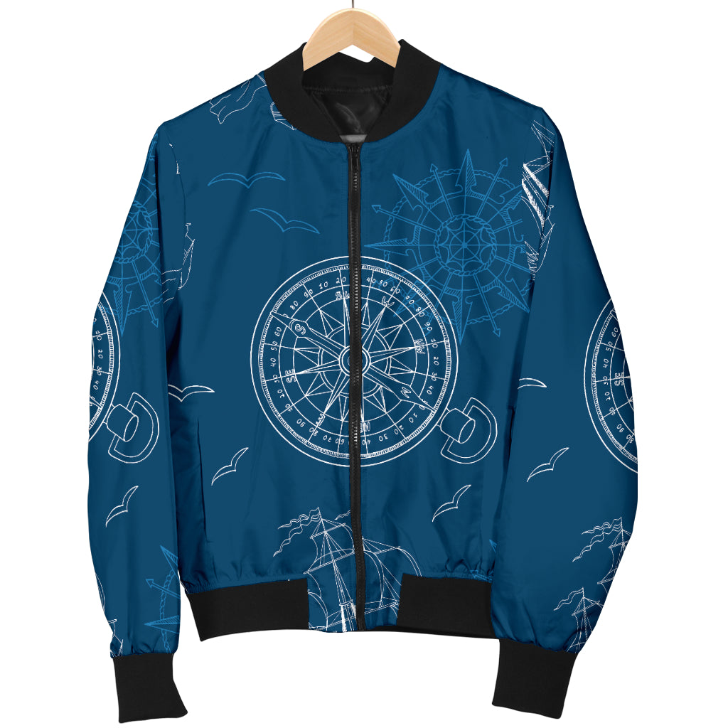 Nautical Pattern Print Design A04 Women's Bomber Jacket