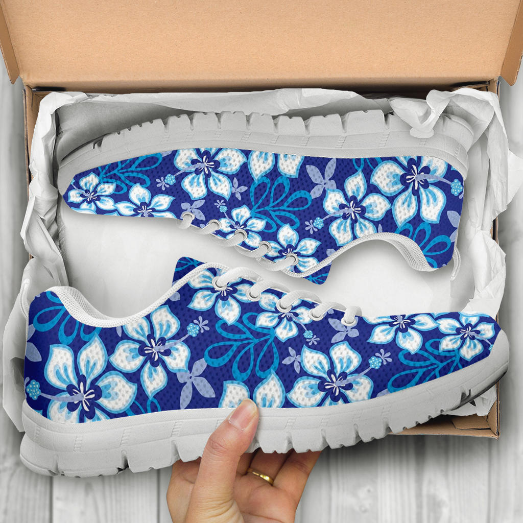 Hibiscus Pattern Print Design HB04 Sneakers White Bottom Shoes