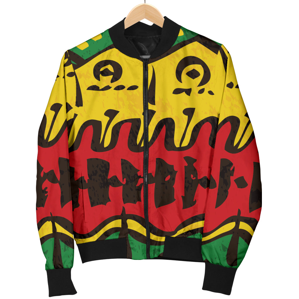 Rasta Pattern Print Design A01 Women's Bomber Jacket