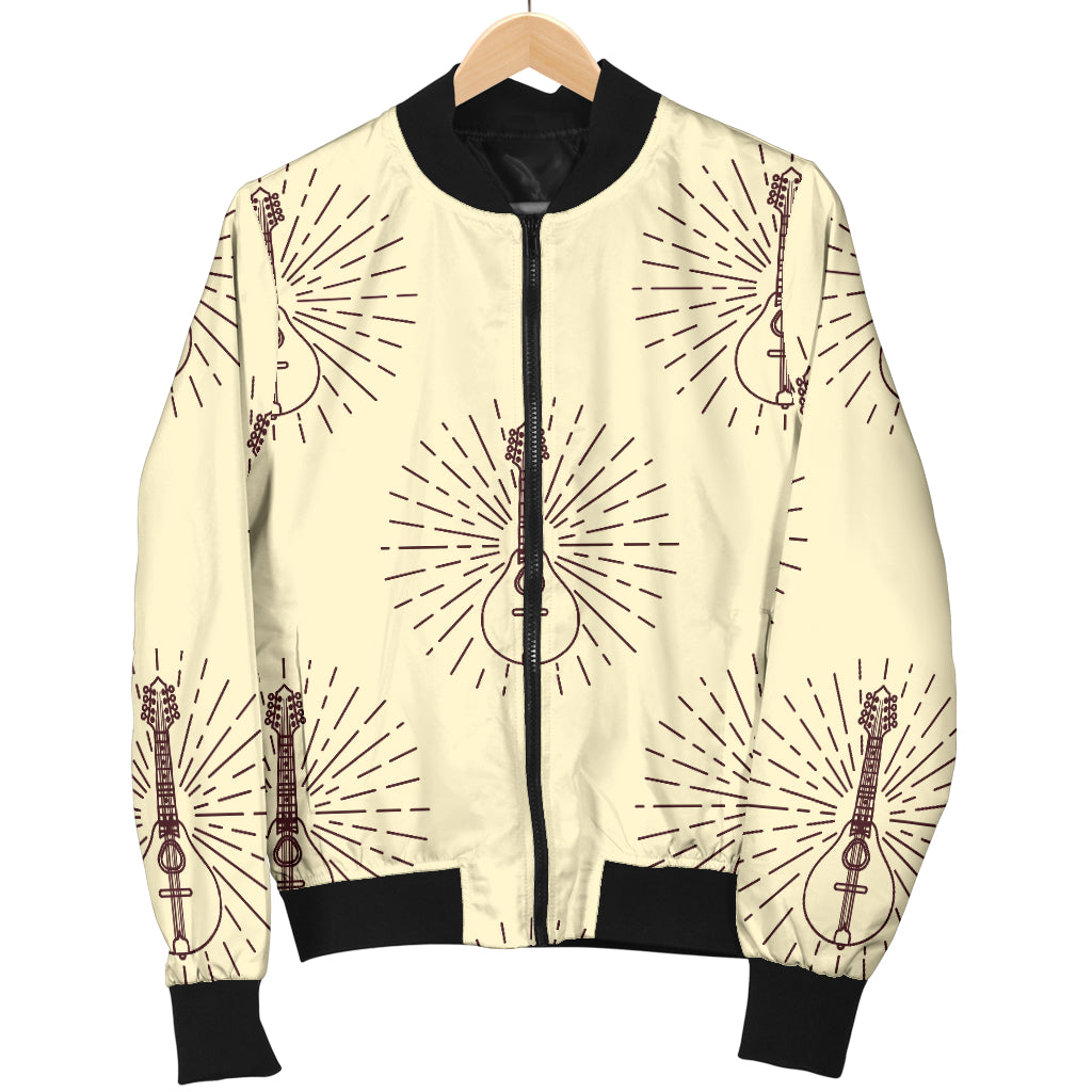 Mandolin Pattern Print Design 02 Women's Bomber Jacket