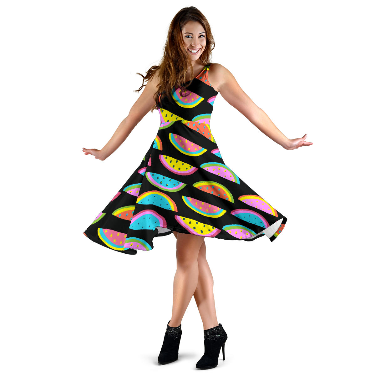 Watermelon Pattern Print Design WM08 Midi Dress