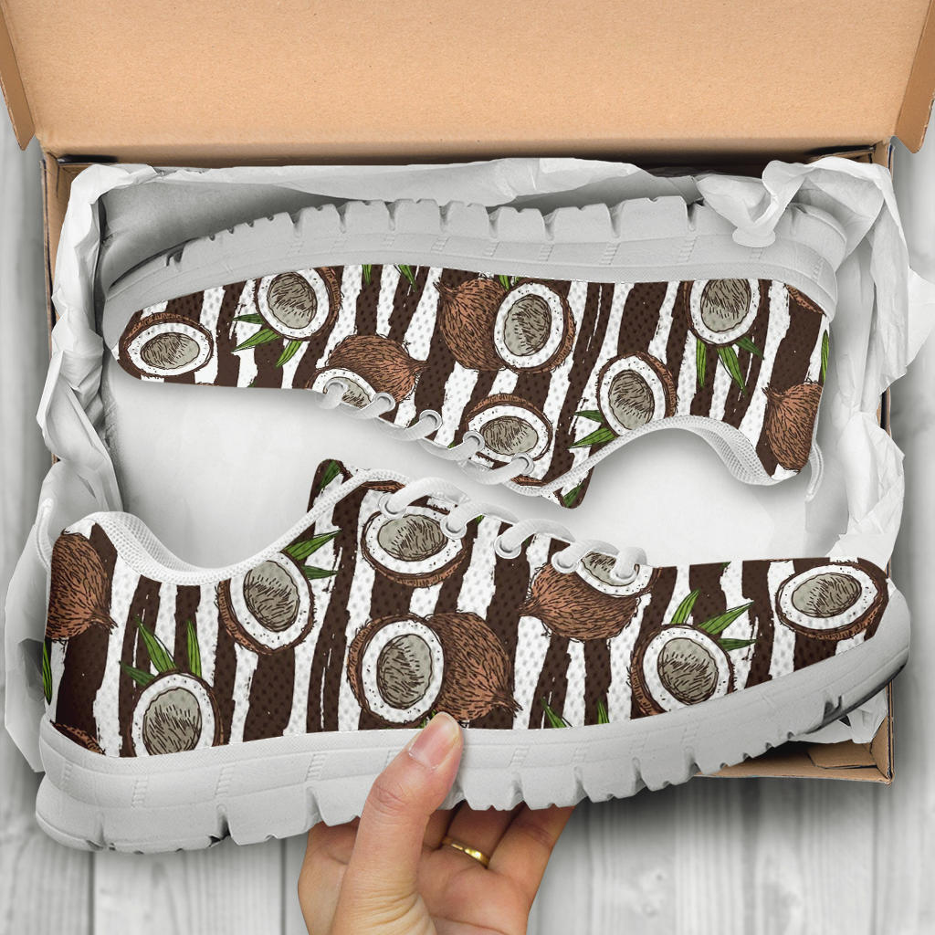 Coconut Pattern Print Design CN04 Sneakers White Bottom Shoes