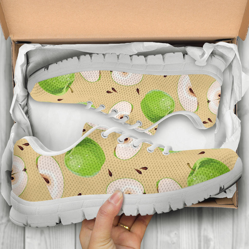 Apple Pattern Print Design AP07 Sneakers White Bottom Shoes