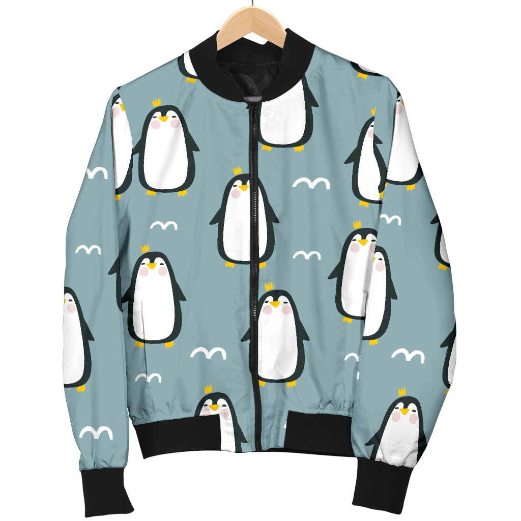Penguin Pattern Print Design A02 Women's Bomber Jacket