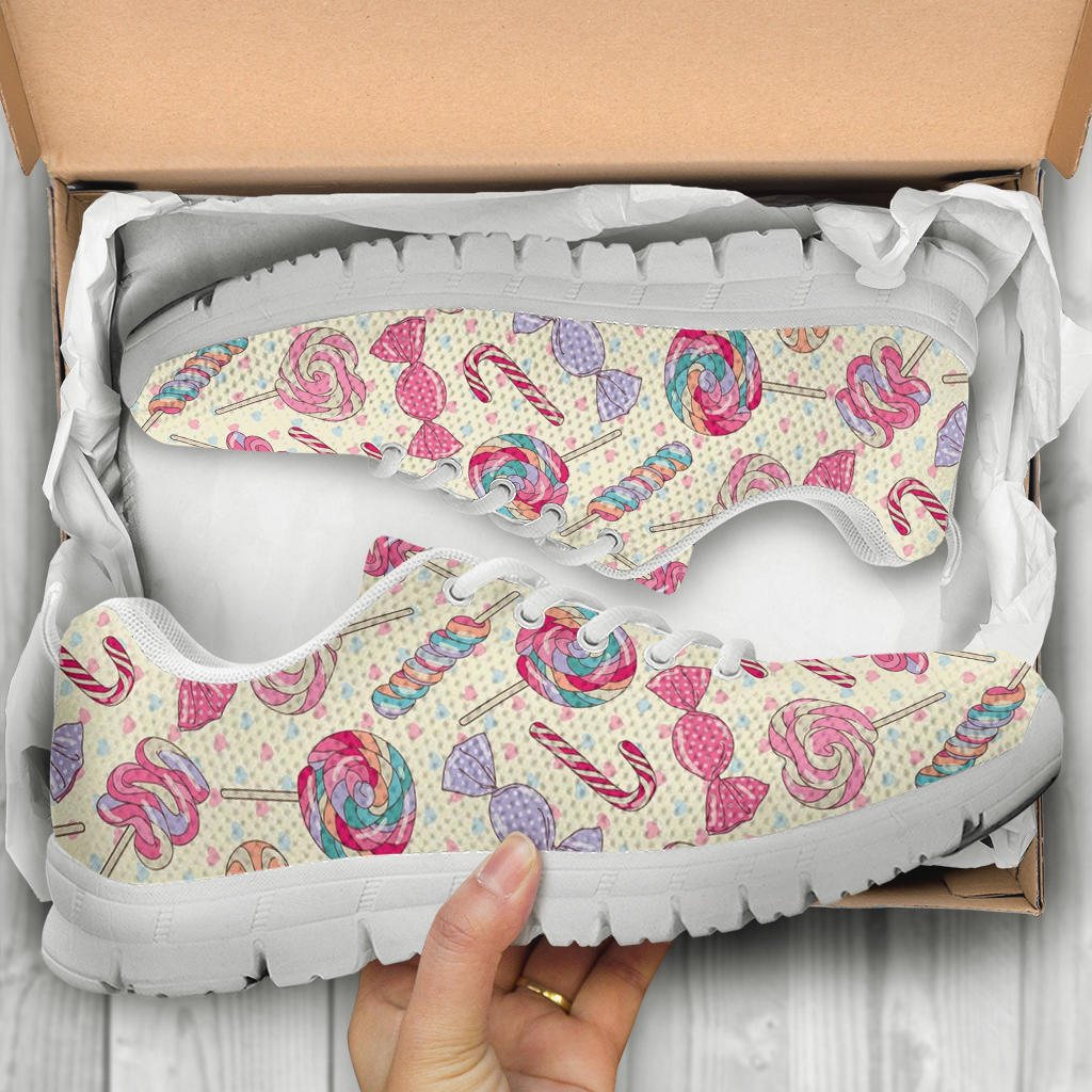 Candy Pattern Print Design CA04 Sneakers White Bottom Shoes
