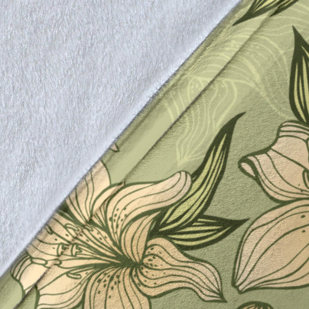 Lily Pattern Print Design LY06 Fleece Blanket