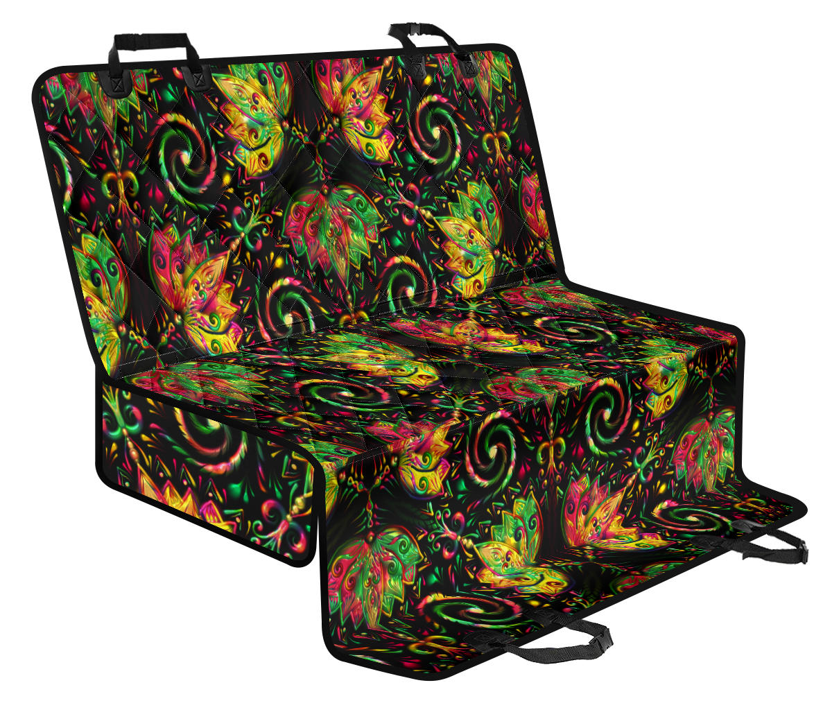 Lotus Boho Pattern Print Design LO09 Rear Dog Seat Cover