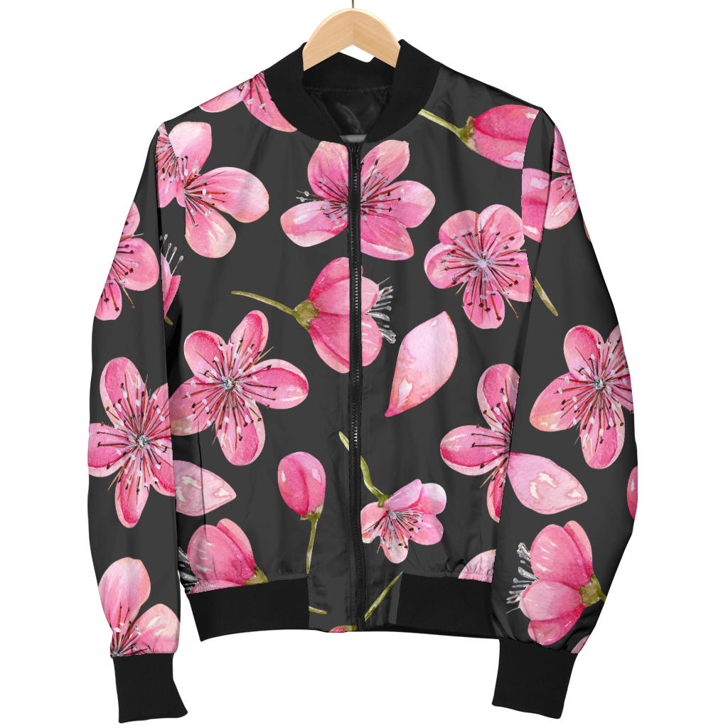 Apple blossom Pattern Print Design AB03 Men Bomber Jacket