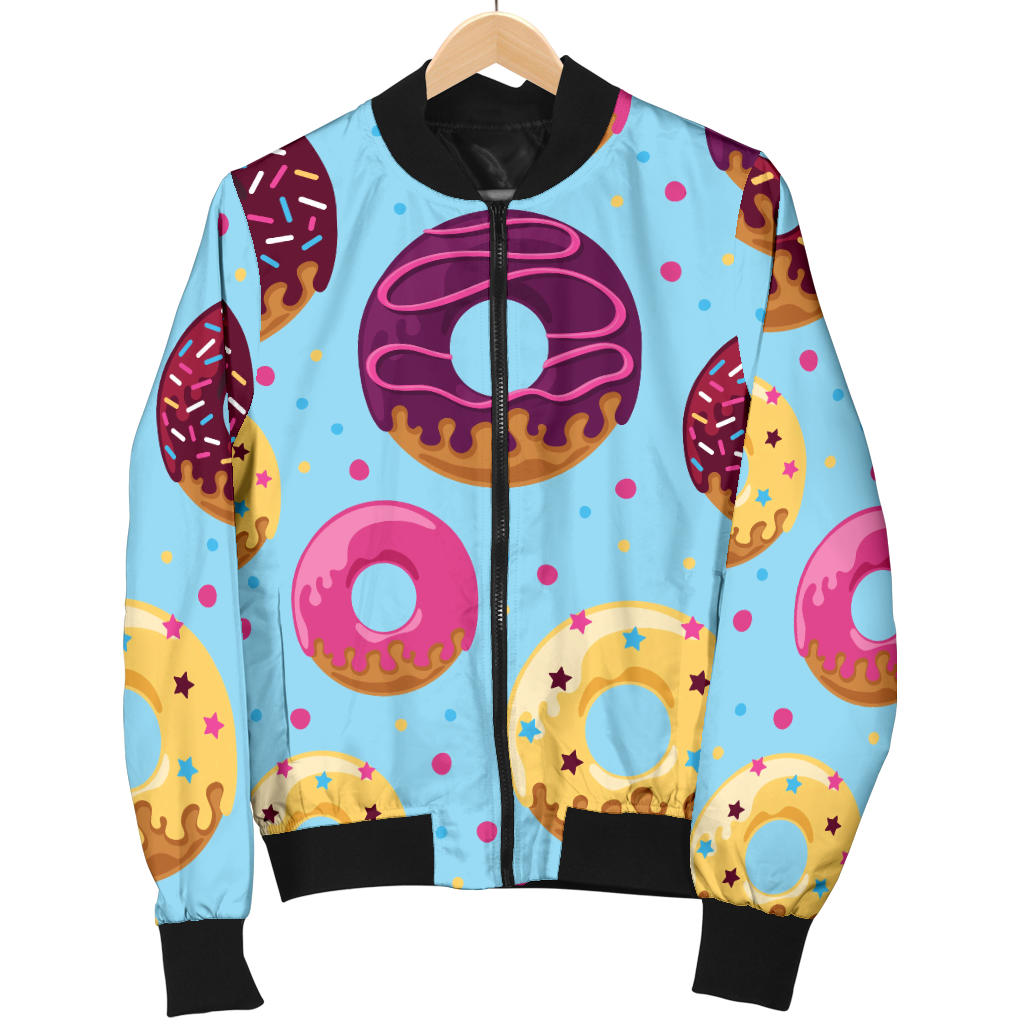Donut Pattern Print Design DN07 Men Bomber Jacket