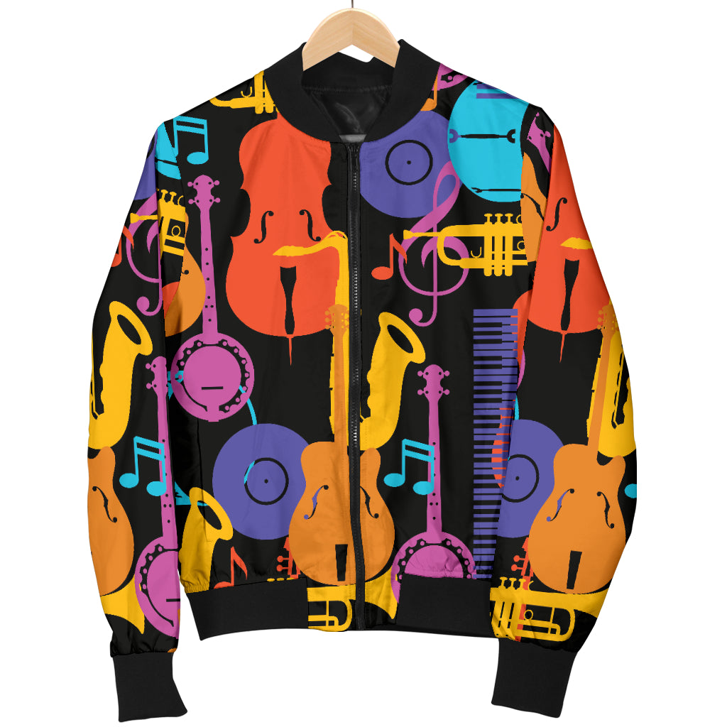 Jazz Pattern Print Design 03 Women's Bomber Jacket