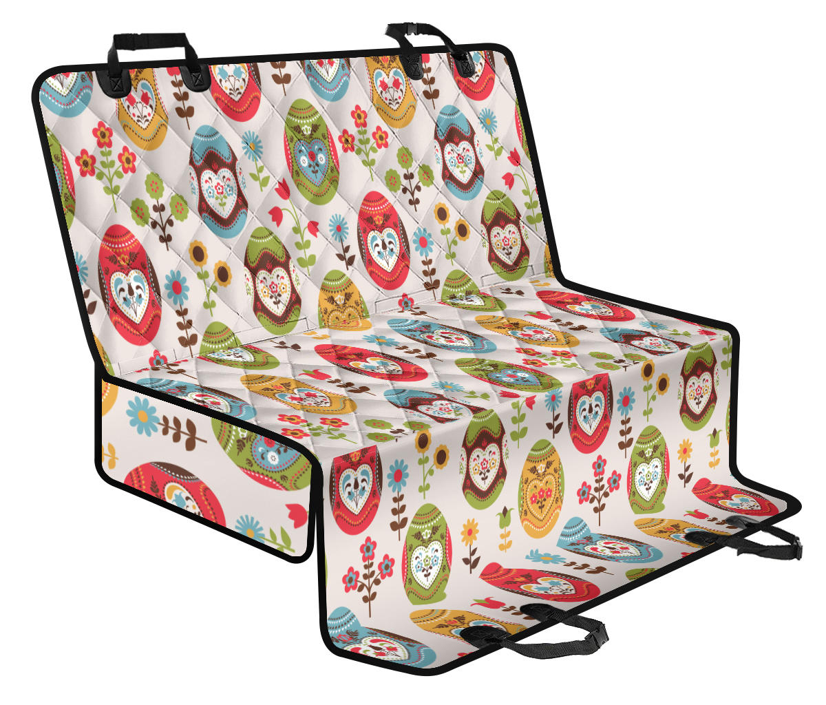 Easter Eggs Pattern Print Design RB011 Rear Dog Seat Cover