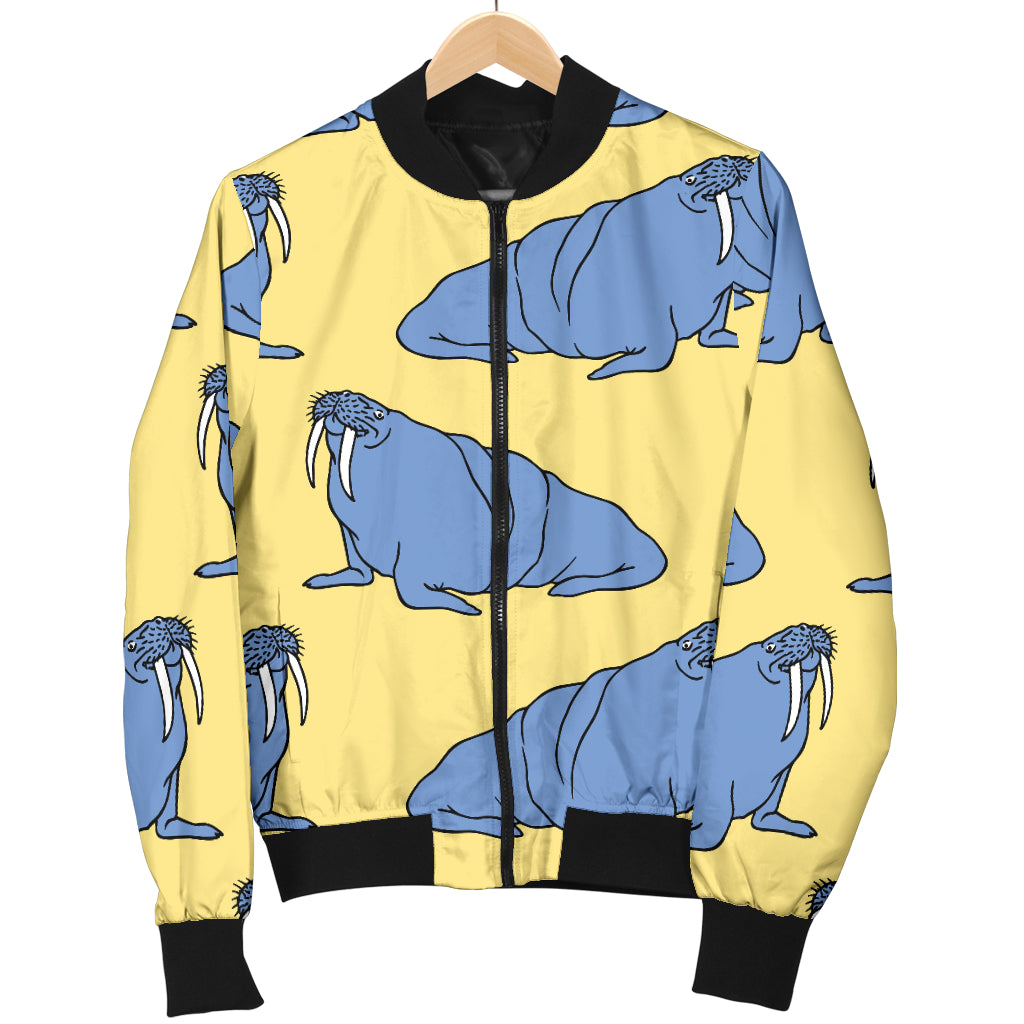 Walrus Pattern Print Design 02 Women's Bomber Jacket