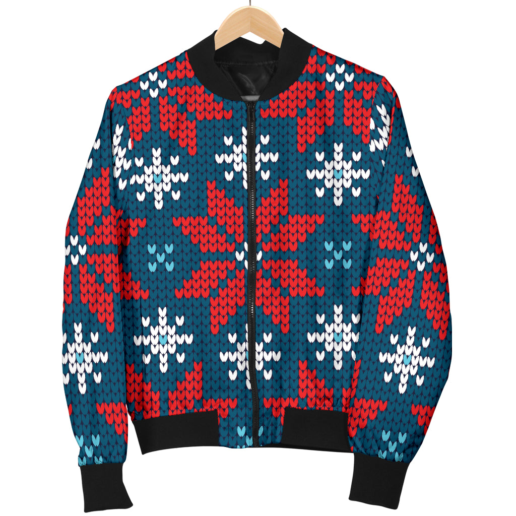 Poinsettia Pattern Print Design A02 Women's Bomber Jacket