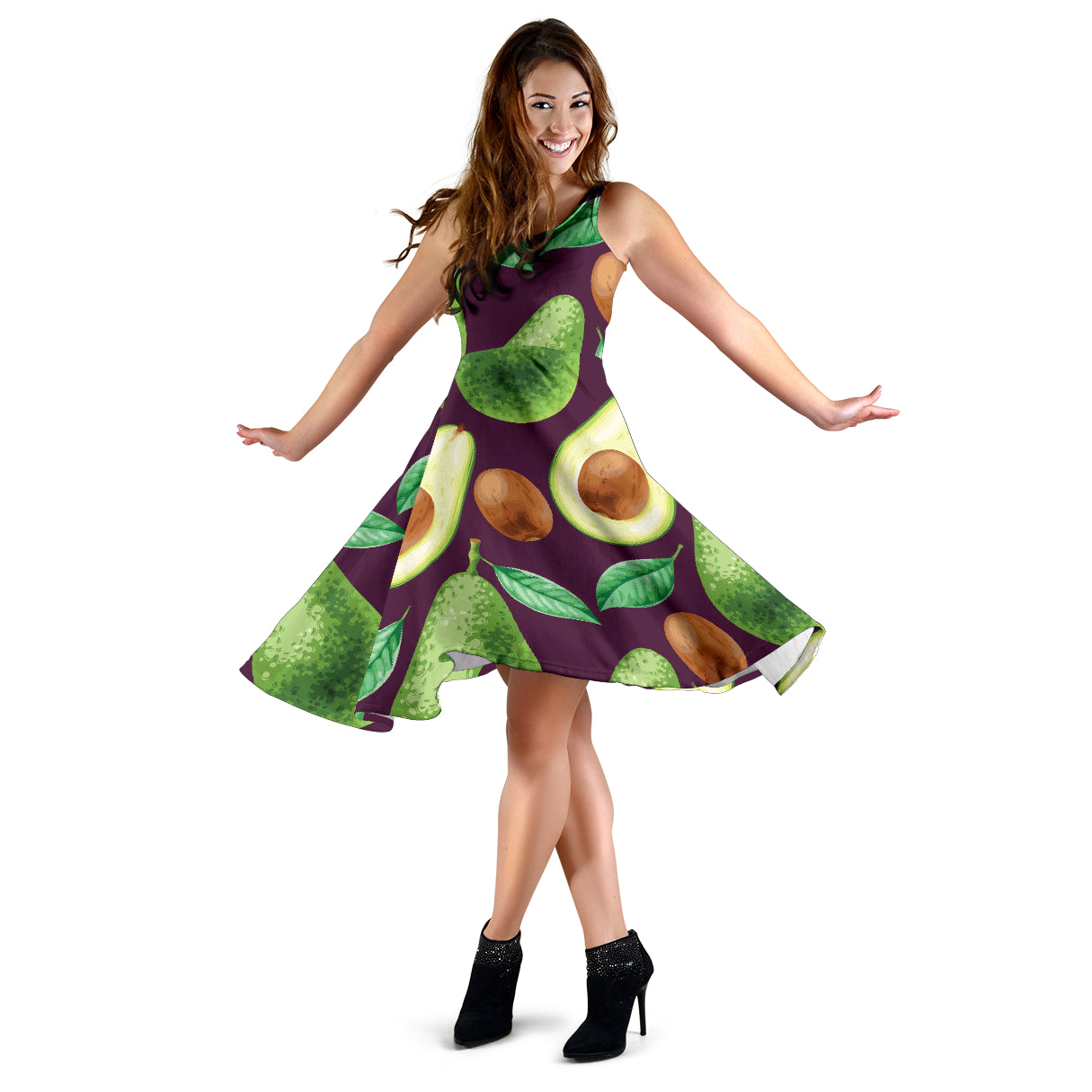 Avocado Pattern Print Design AC08 Midi Dress
