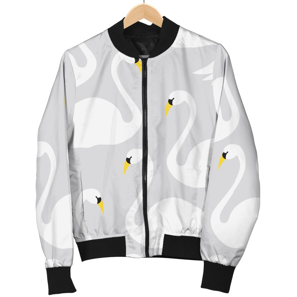 Swan Pattern Print Design 02 Women's Bomber Jacket