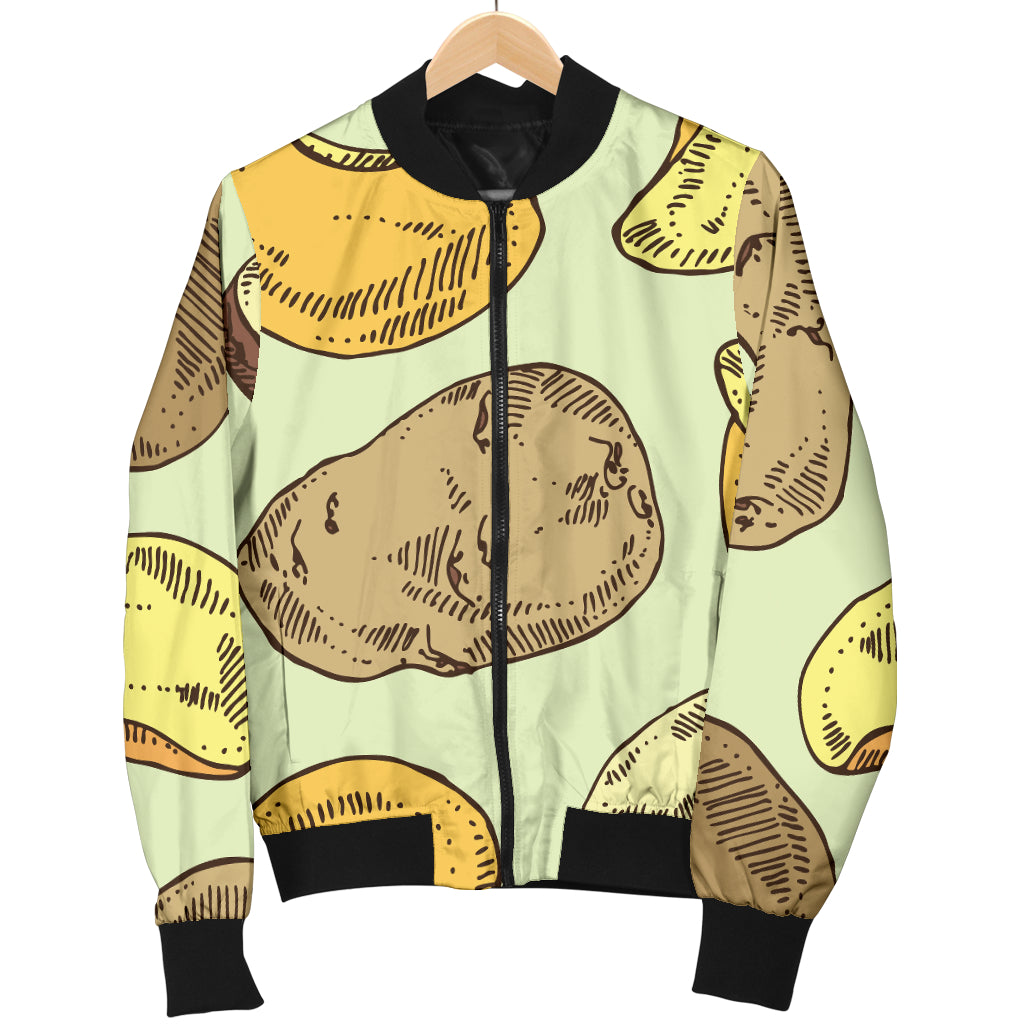 Potato Pattern Print Design A03 Women's Bomber Jacket