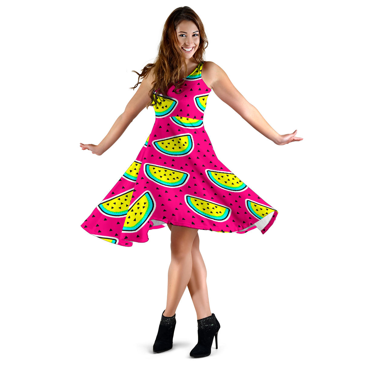 Watermelon Pattern Print Design WM04 Midi Dress