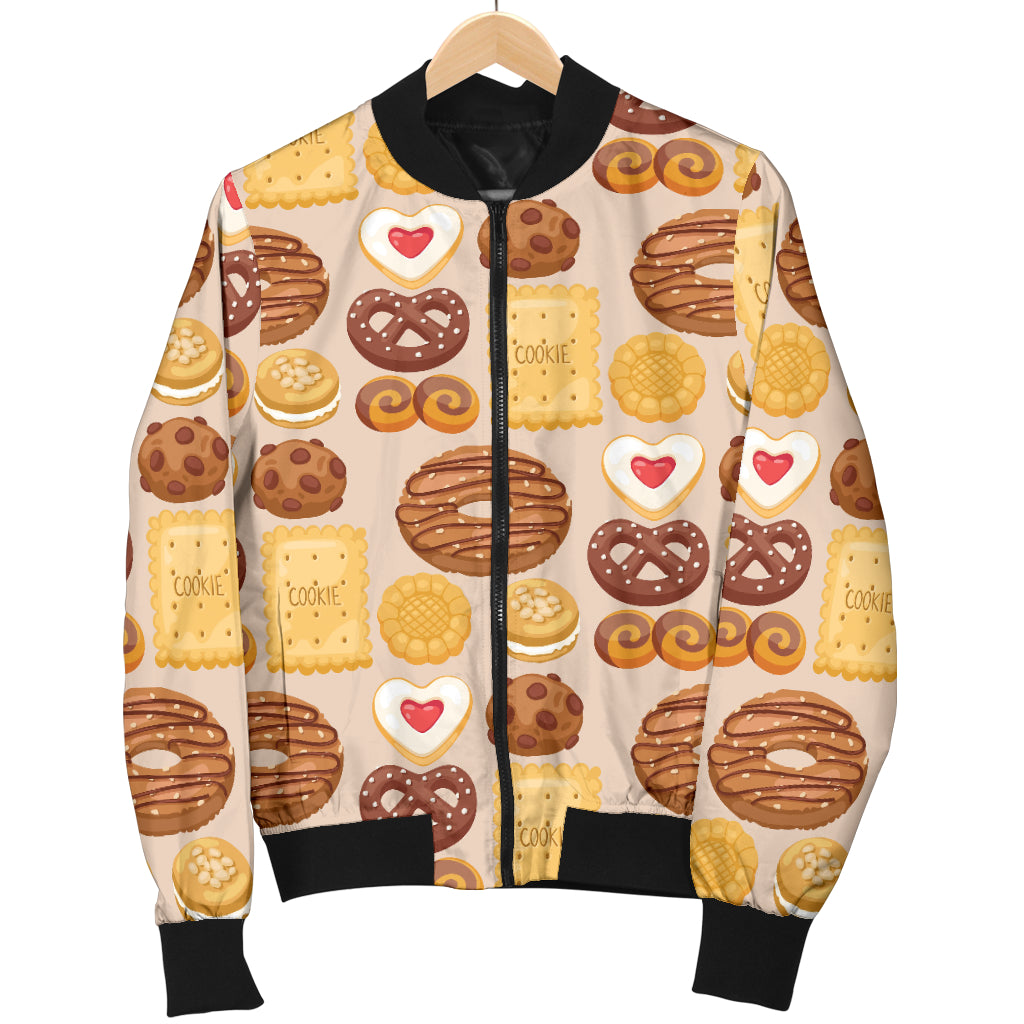 Cookie Pattern Print Design 02 Women's Bomber Jacket