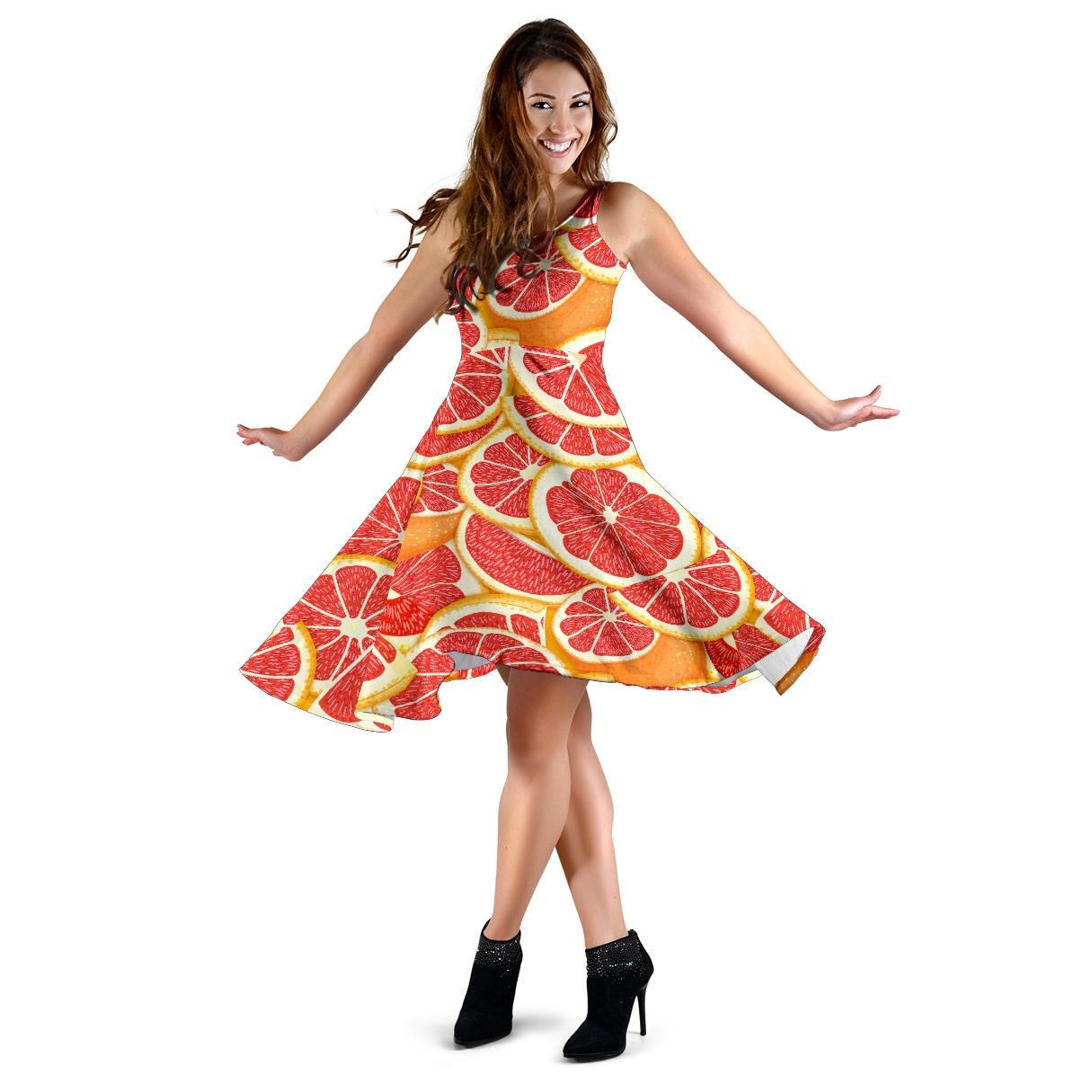 Grapefruit Pattern Print Design GF02 Midi Dress