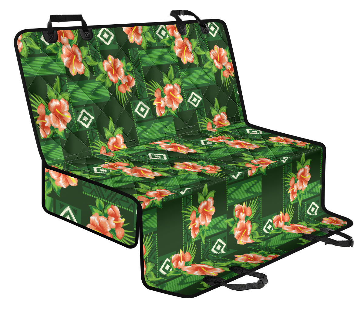 Hibiscus Pattern Print Design HB05 Rear Dog Seat Cover