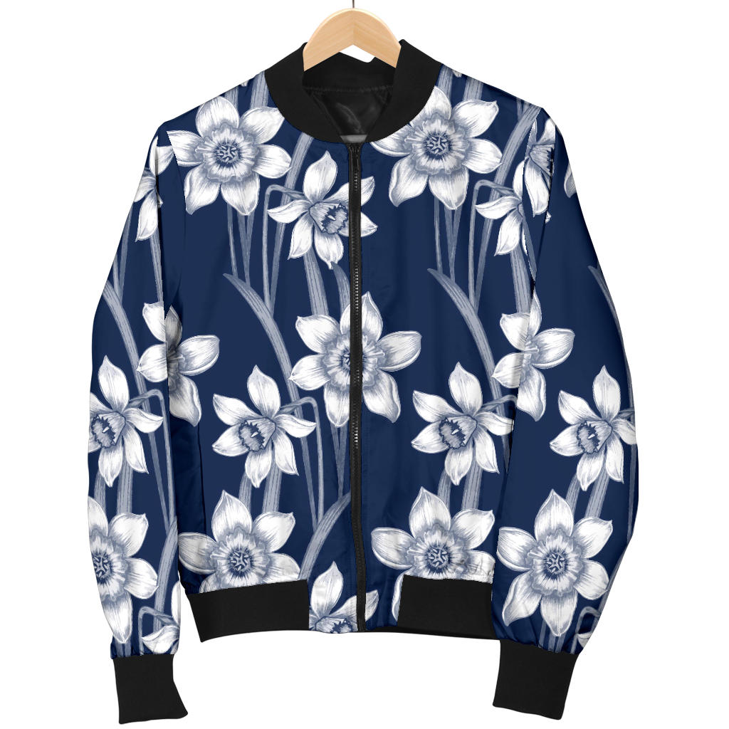 Daffodils Pattern Print Design DF09 Men Bomber Jacket