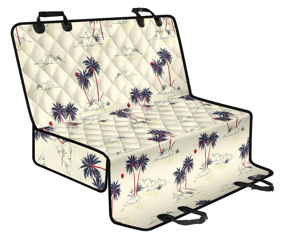 Palm Tree Pattern Print Design PT08 Rear Dog Seat Cover