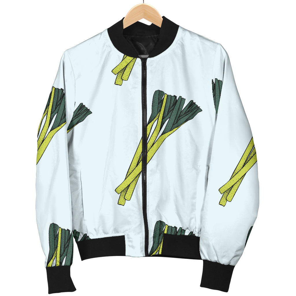 Leek Pattern Print Design 03 Women's Bomber Jacket