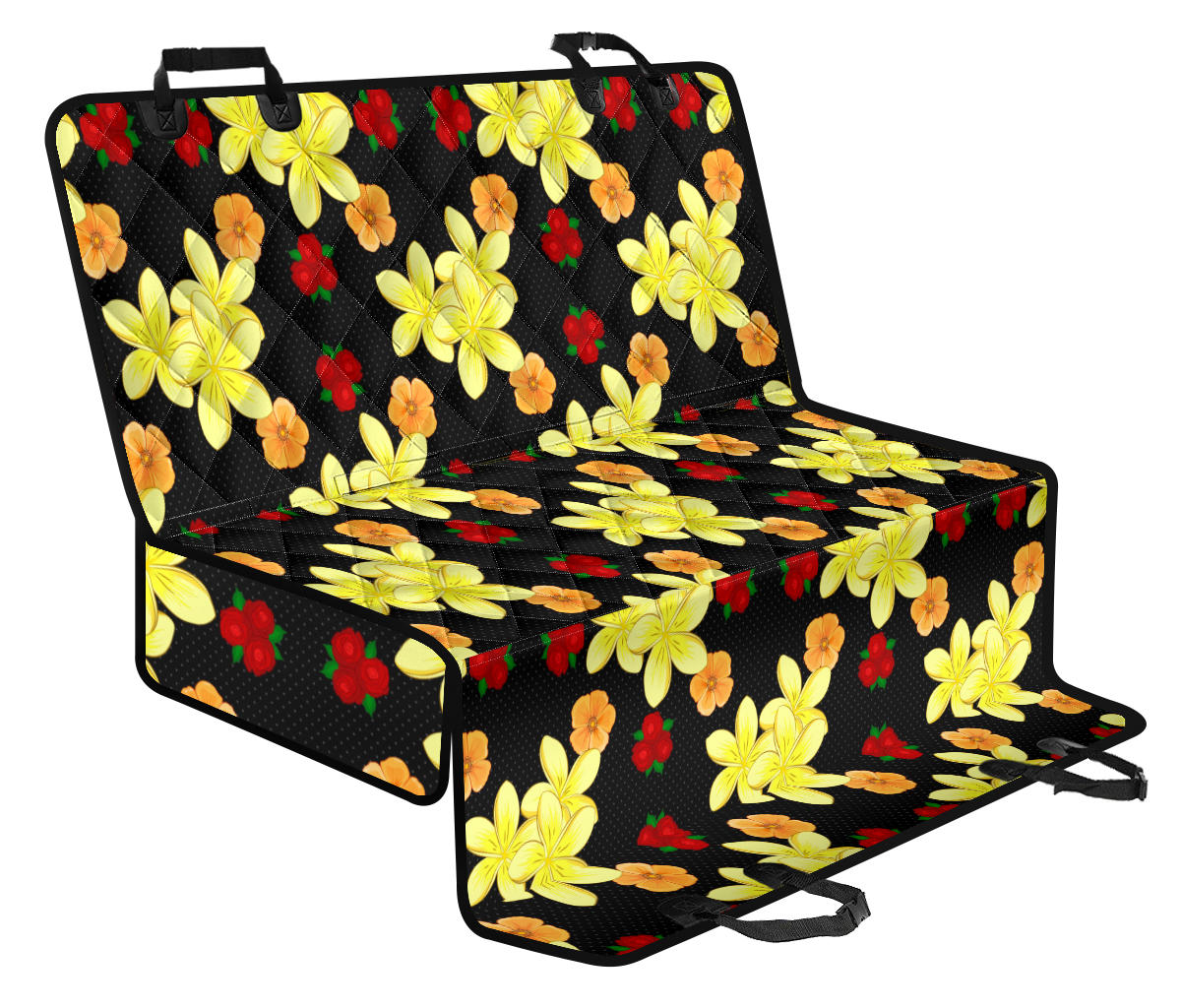 Yellow Plumeria Pattern Print Design PM04 Rear Dog Seat Cover