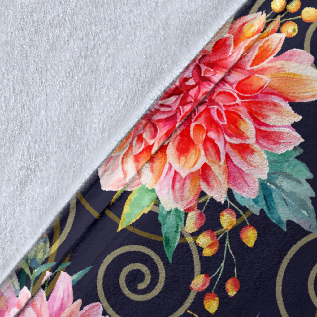 Dahlia Pattern Print Design DH02 Fleece Blanket