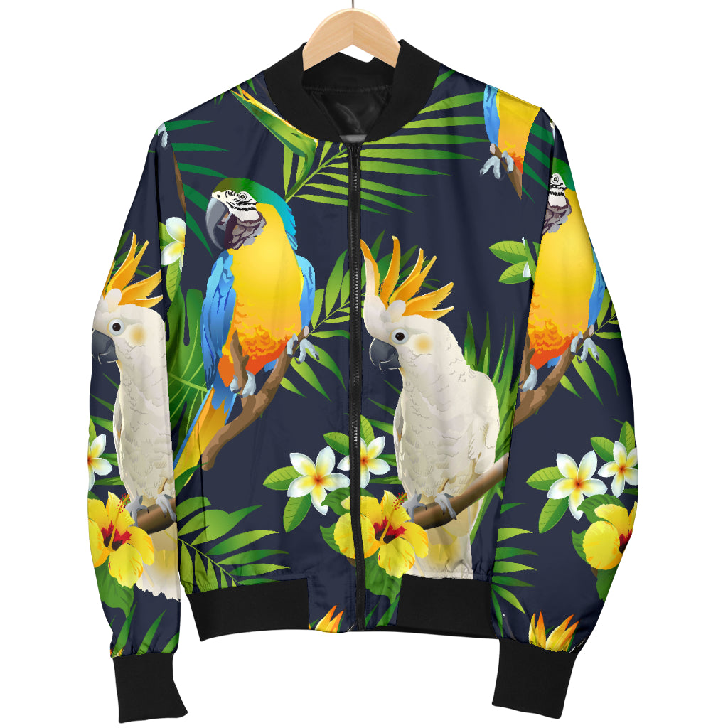 Parrot Pattern Print Design A03 Women's Bomber Jacket