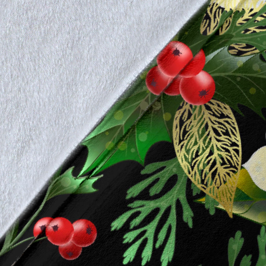 Poinsettia Pattern Print Design POT05 Fleece Blanket