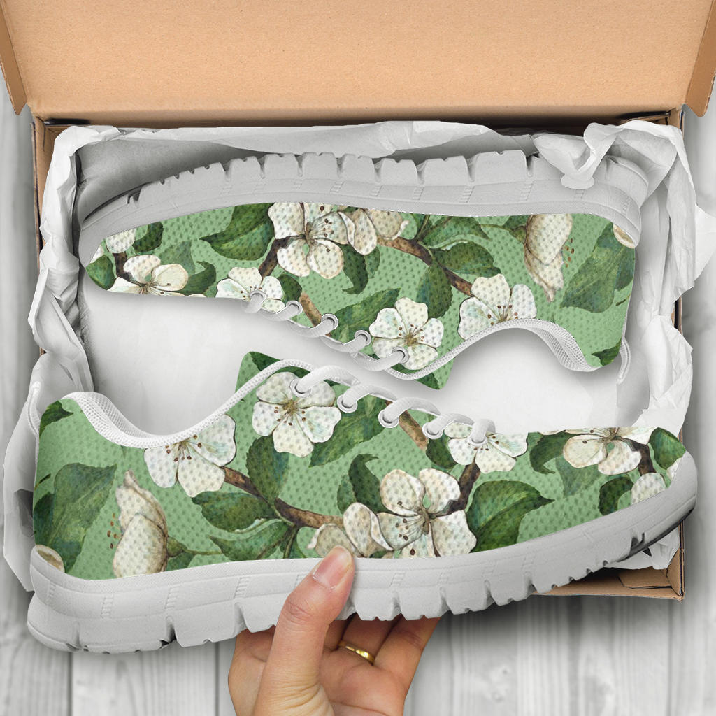 Apple blossom Pattern Print Design AB02 Sneakers White Bottom Shoes