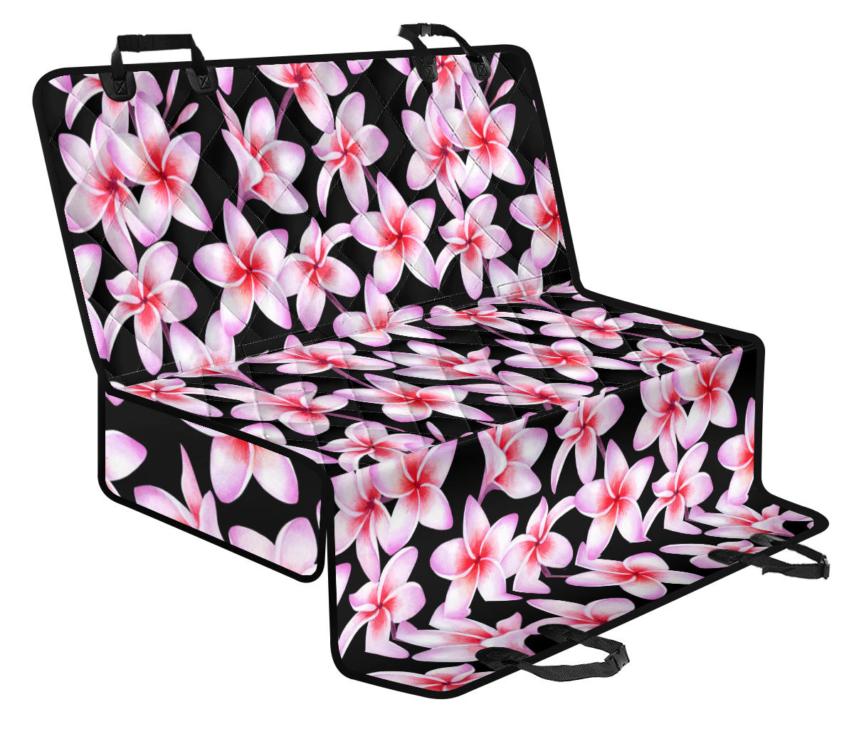 Pink Plumeria Pattern Print Design PM09 Rear Dog Seat Cover