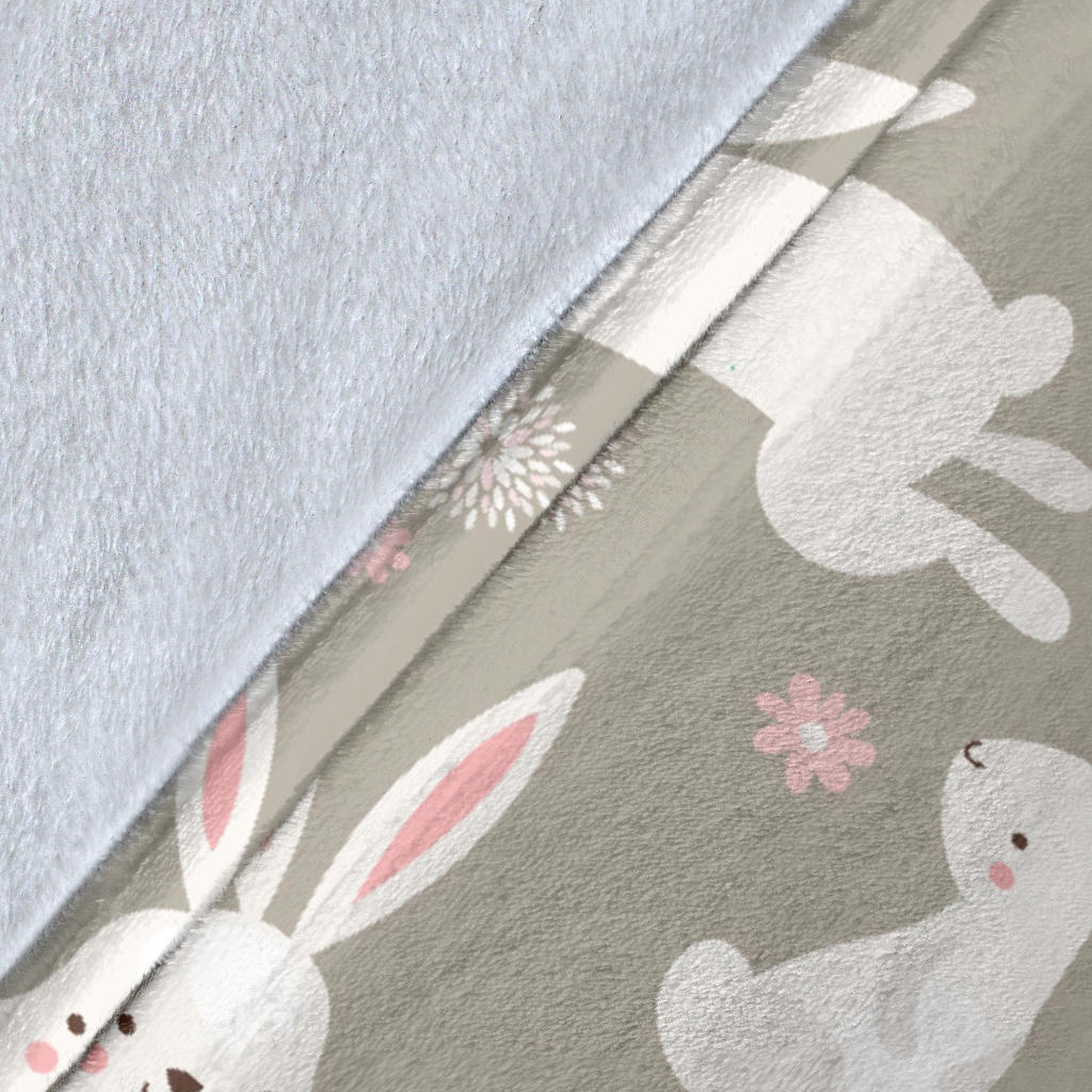 Rabbit Pattern Print Design RB03 Fleece Blanket
