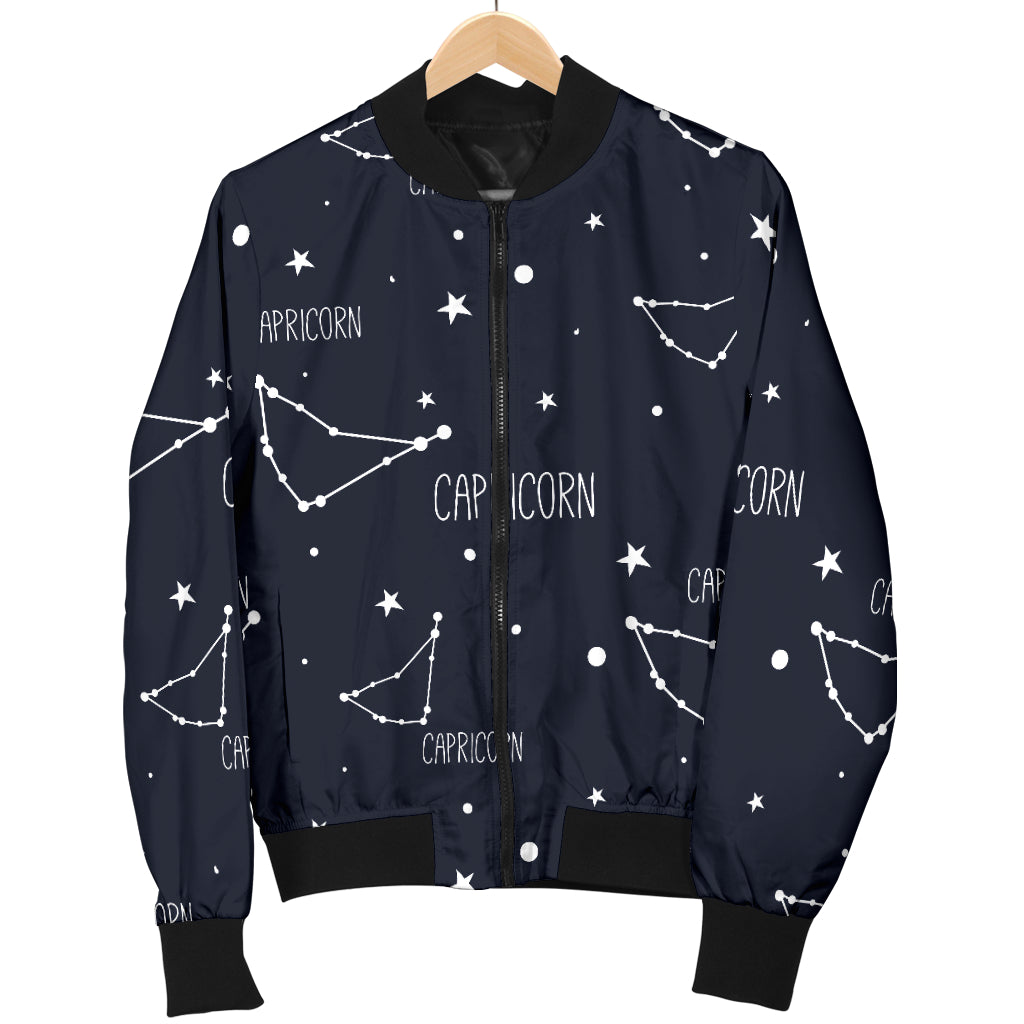 Capricorn Zodiac Pattern Print Design 01 Women's Bomber Jacket