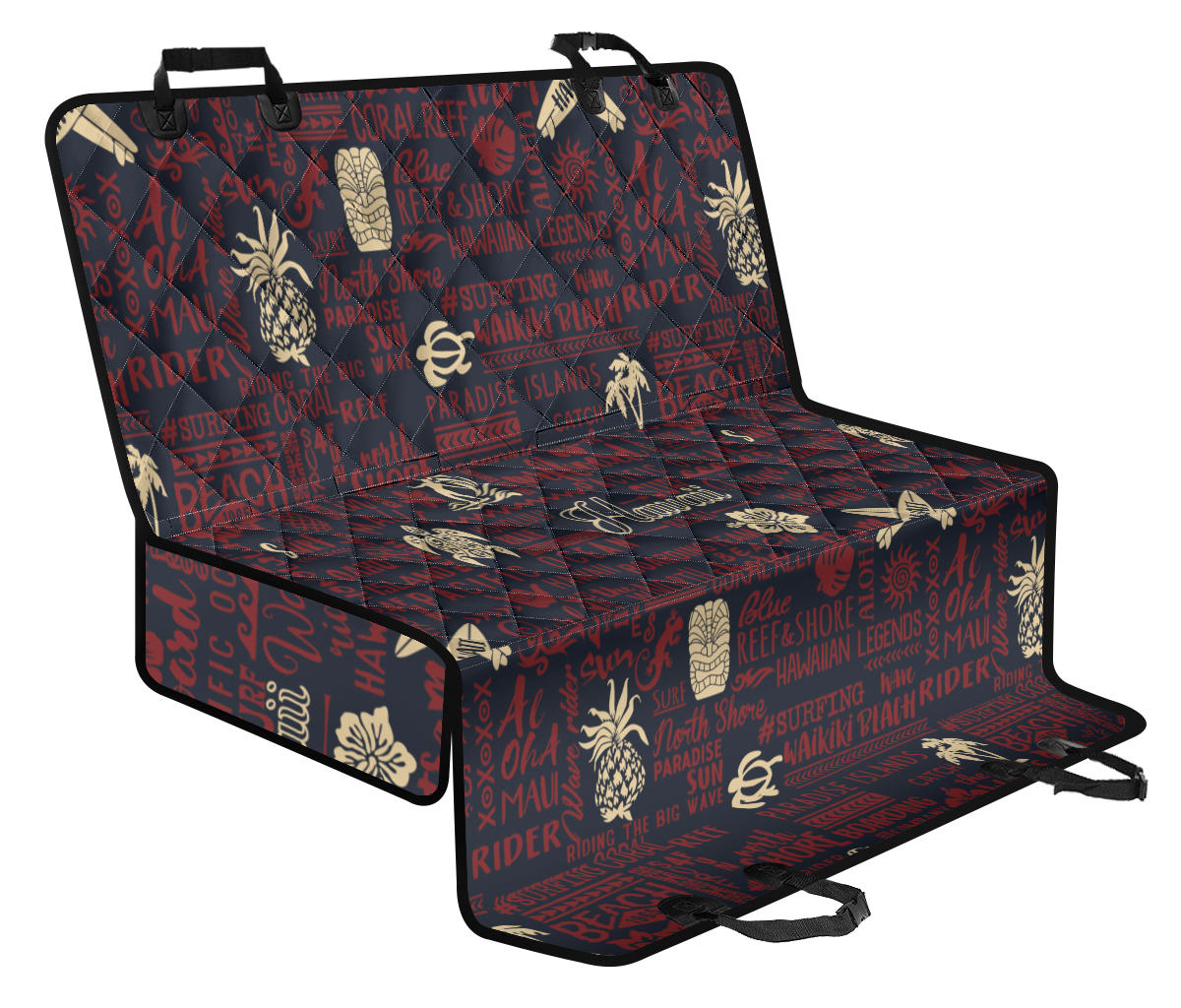 Hawaiian Themed Pattern Print Design H017 Rear Dog Seat Cover