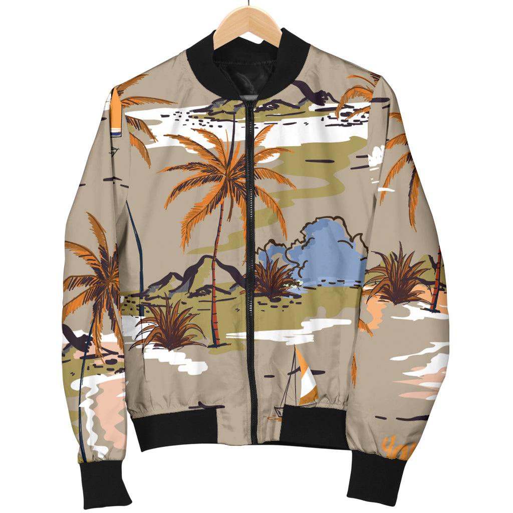 Pacific island Pattern Print Design A05 Women's Bomber Jacket