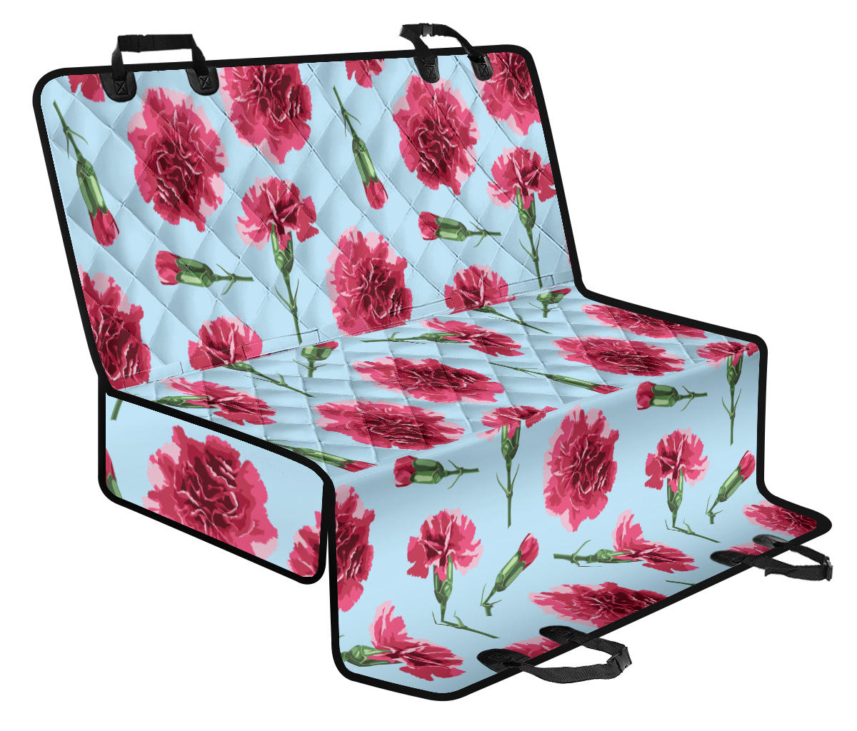 Carnations Pattern Print Design CN01 Rear Dog Seat Cover