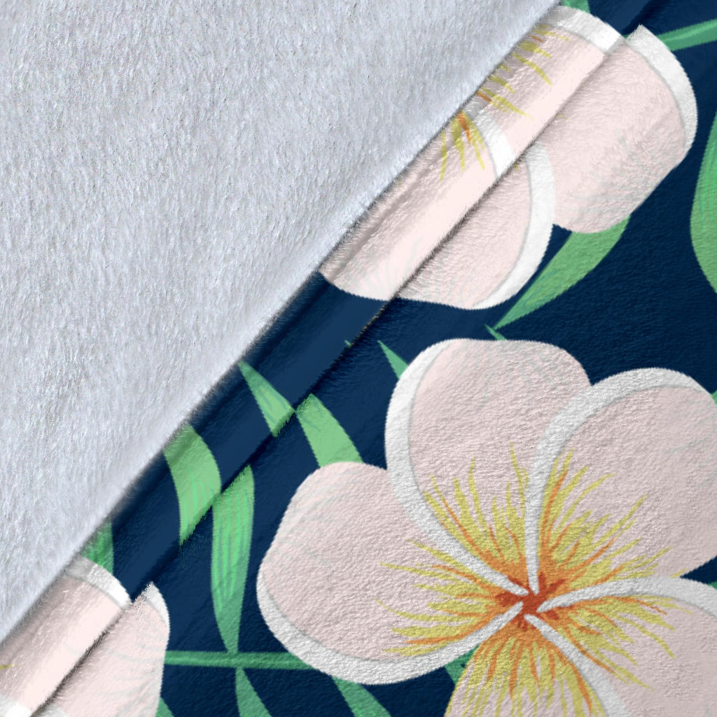 Pink Plumeria Pattern Print Design PM016 Fleece Blanket